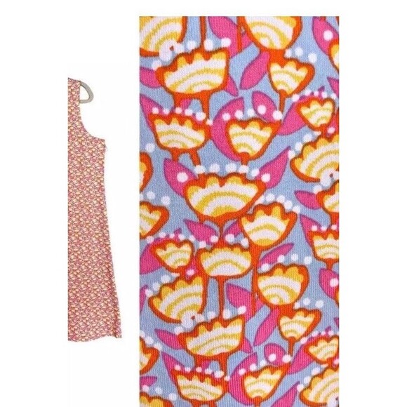 J.McLaughlin Catalina Cloth Shift Dress M Sleeveless Caravelle Pattern Tulip - Picture 2 of 13